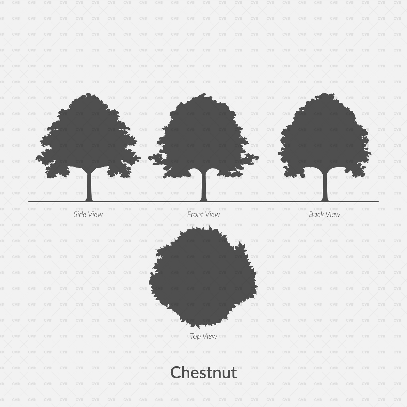 Dynamic CAD Blocks - Trees Silhouettes