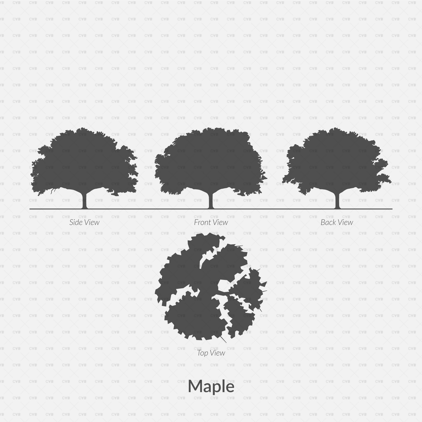 Dynamic CAD Blocks - Trees Silhouettes