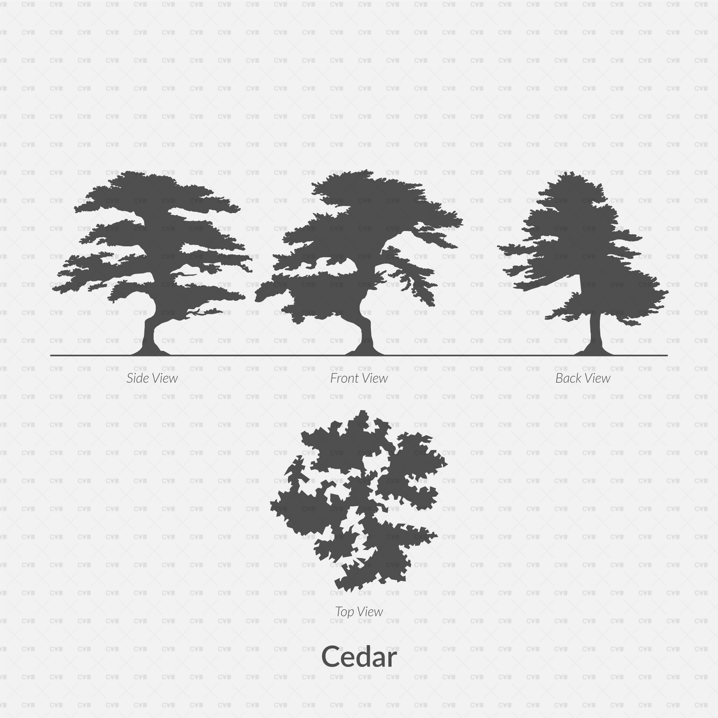 Dynamic CAD Blocks - Trees Silhouettes