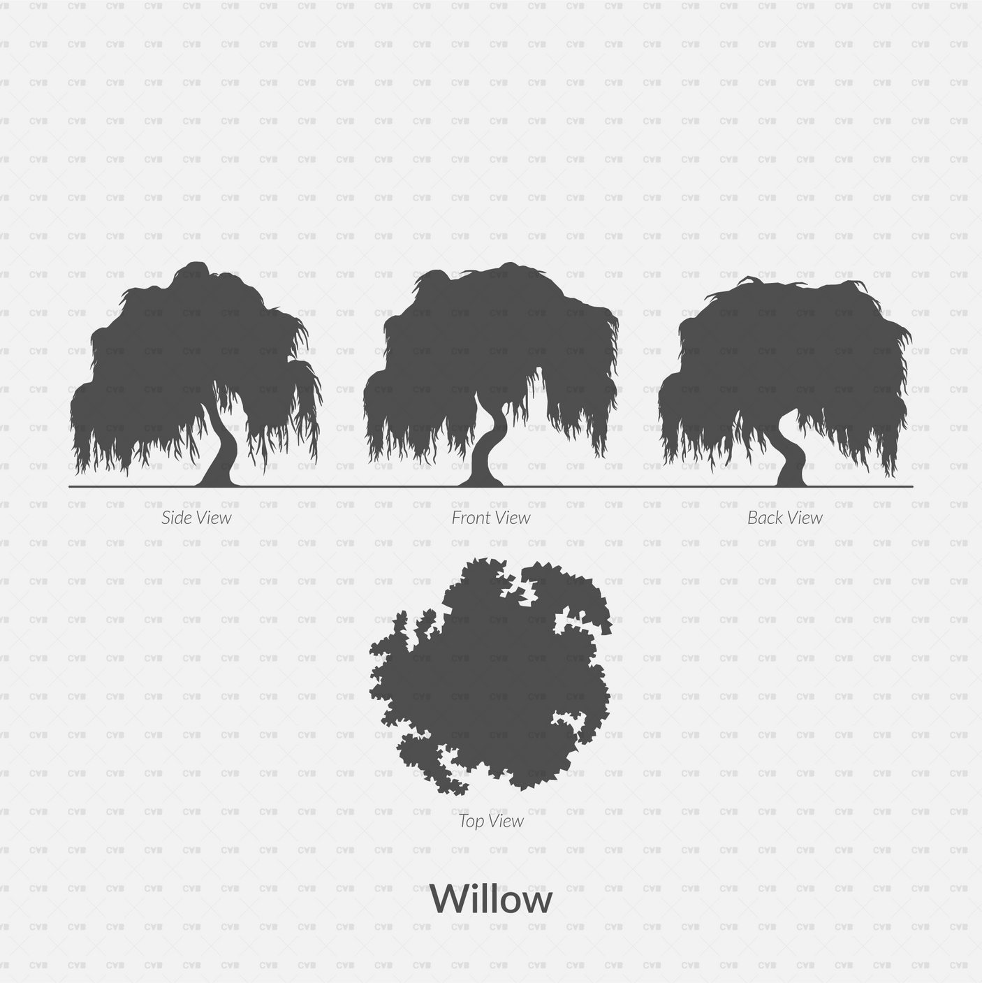 Dynamic CAD Blocks - Trees Silhouettes