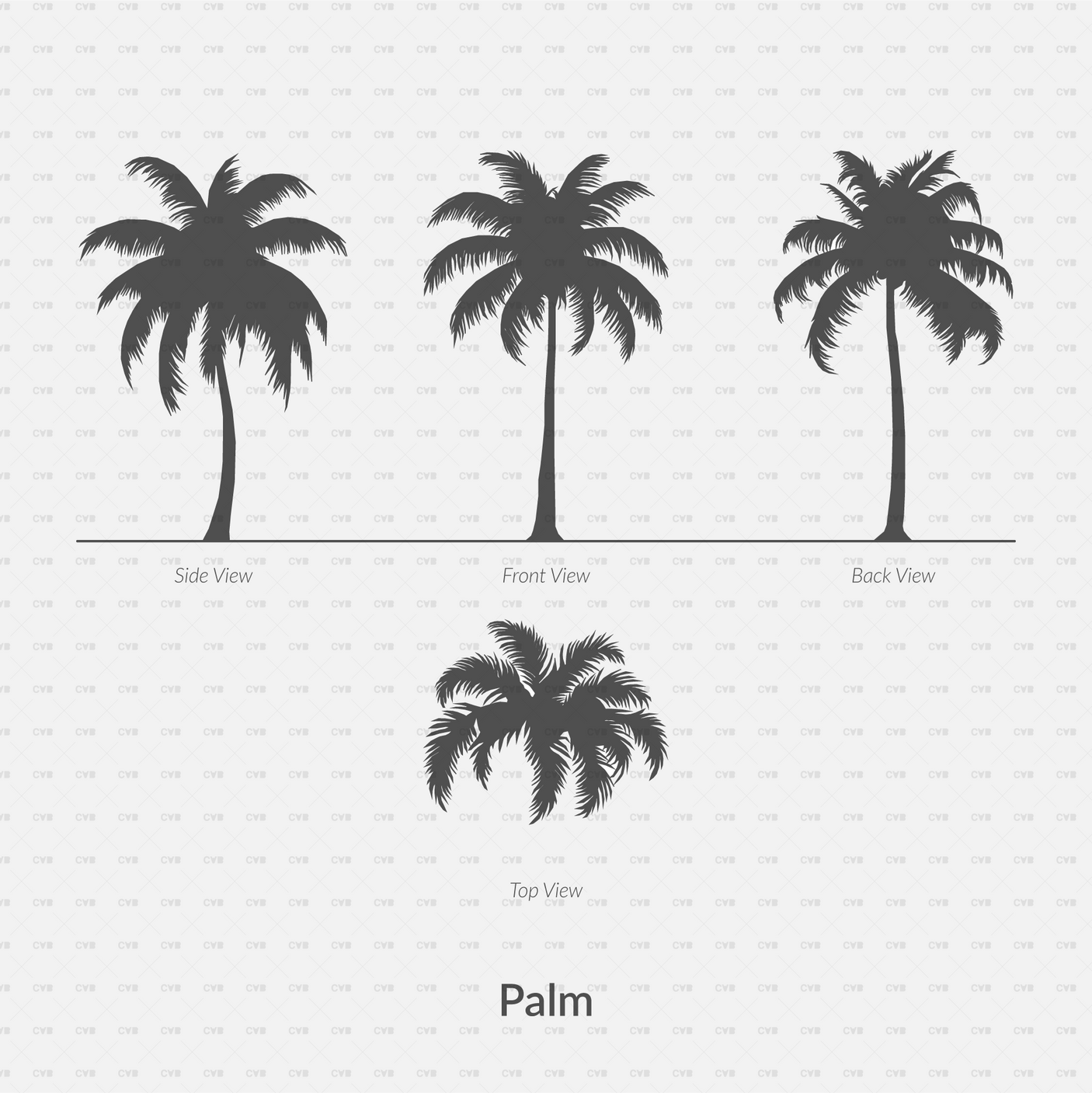 Dynamic CAD Blocks - Trees Silhouettes