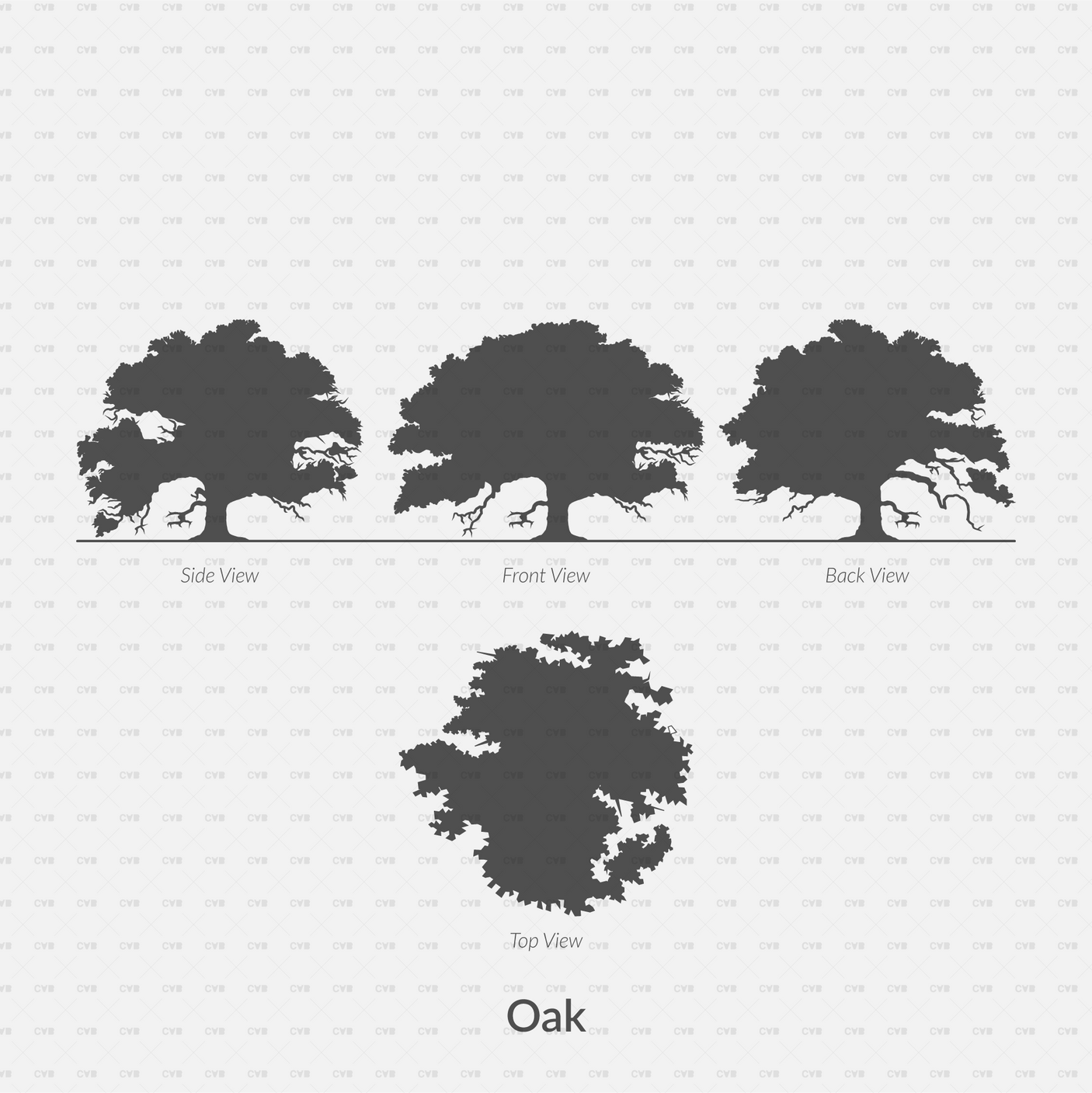 Dynamic CAD Blocks - Trees Silhouettes