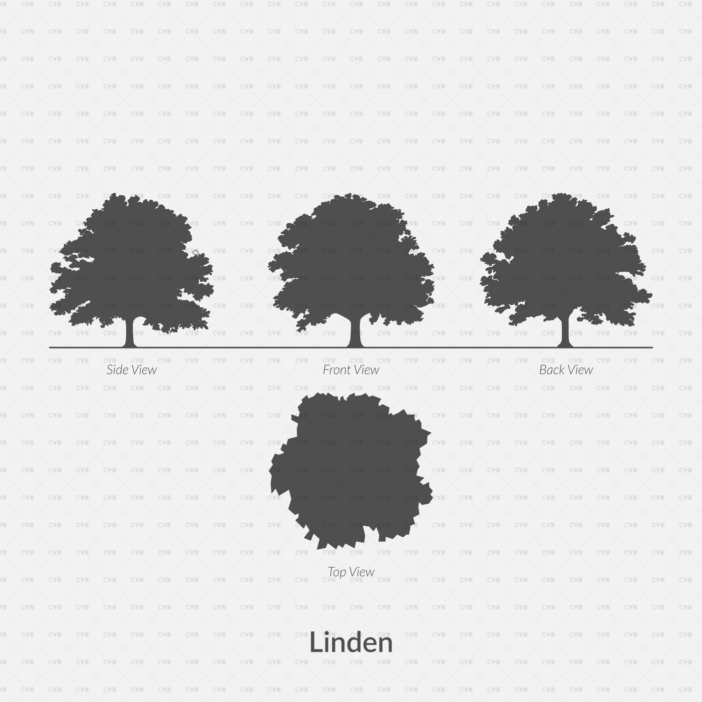 Dynamic CAD Blocks - Trees Silhouettes