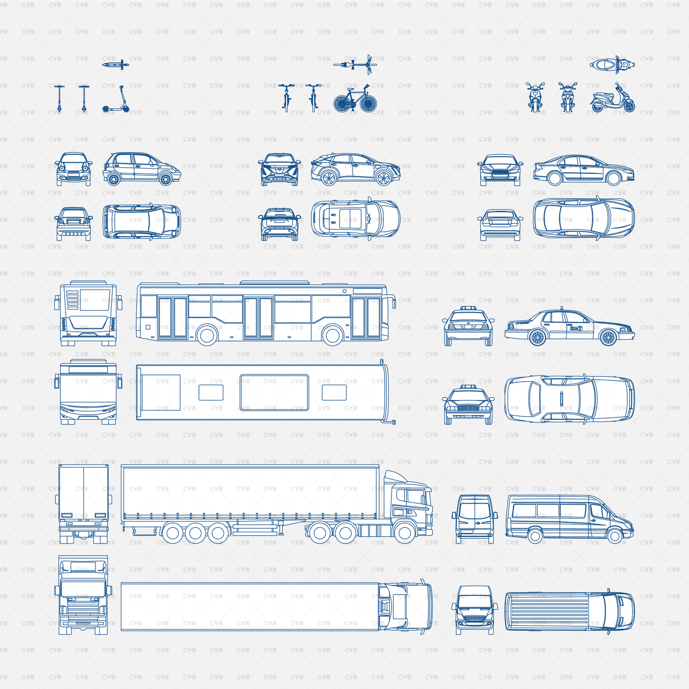 download free dynamic block vehicles cad dwg