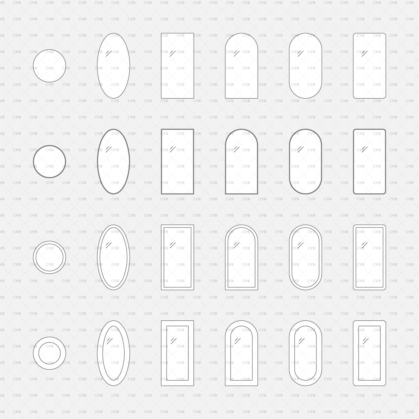 Dynamic CAD Blocks - Wall Mirrors