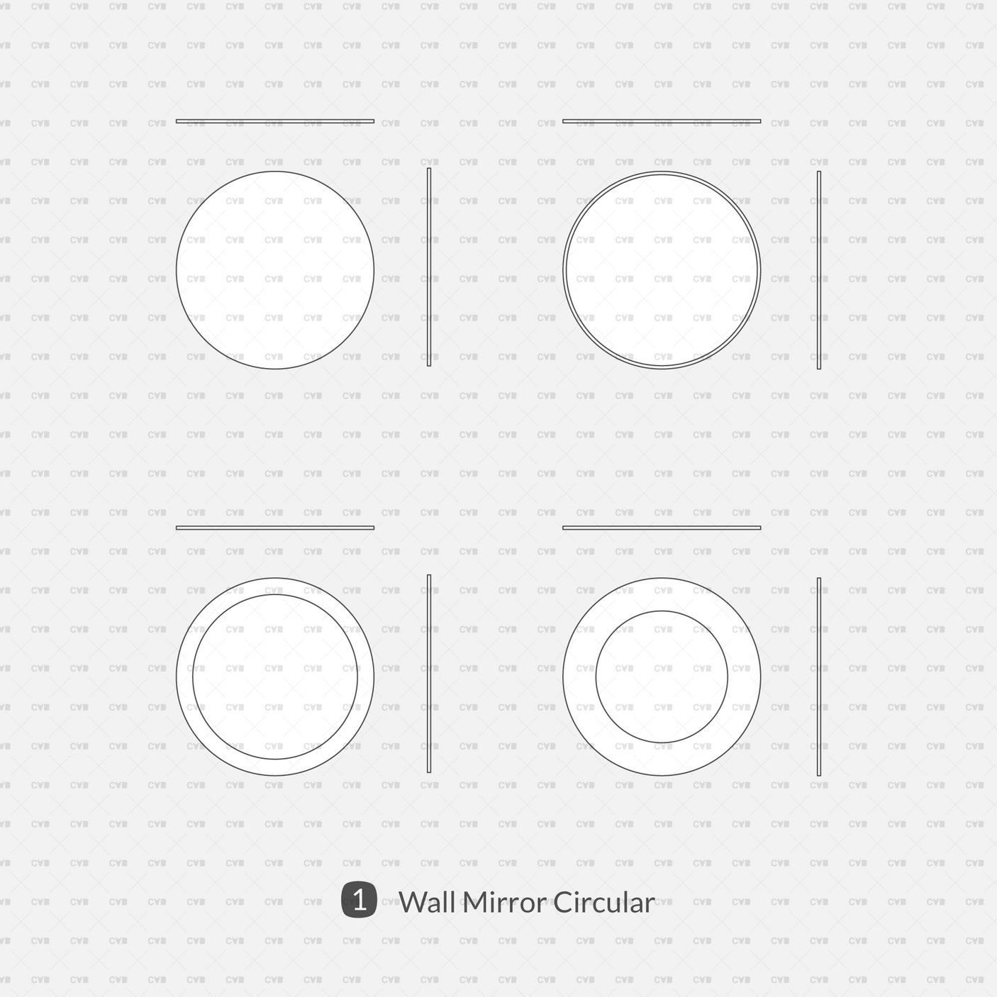 Dynamic CAD Blocks - Wall Mirrors