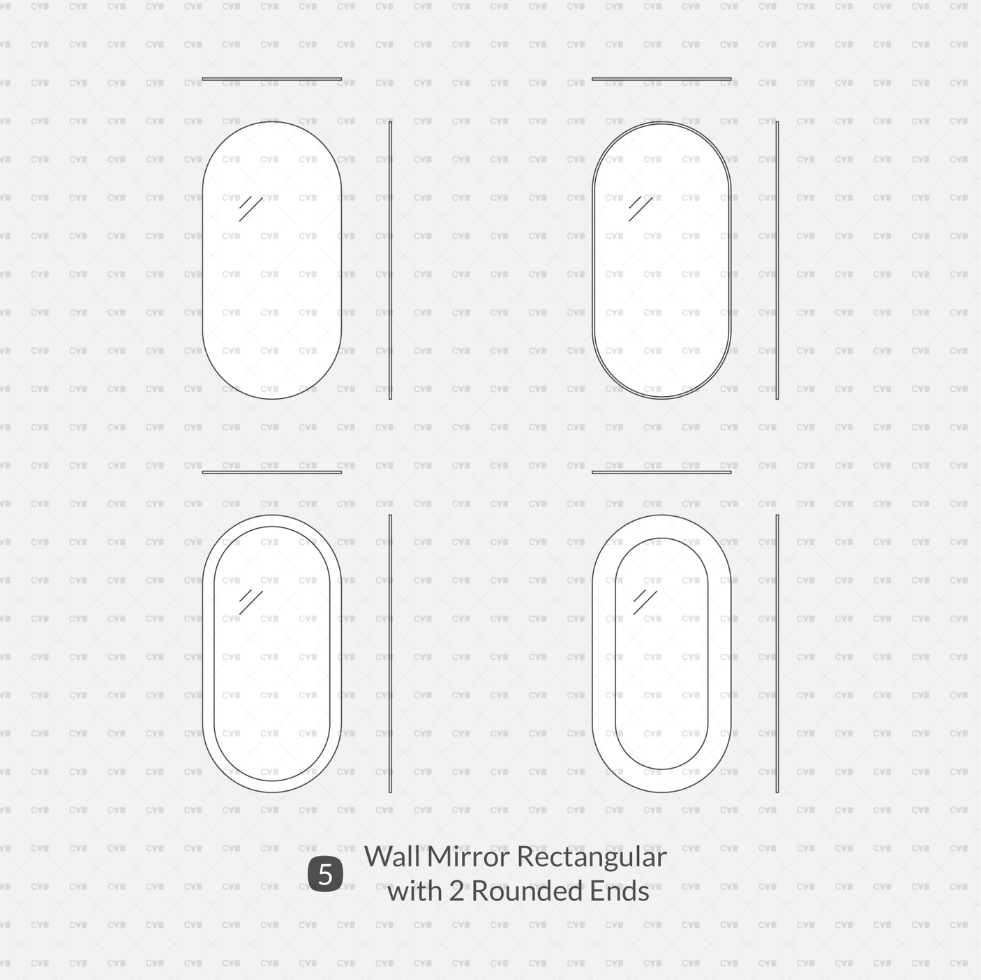 Dynamic CAD Blocks - Wall Mirrors