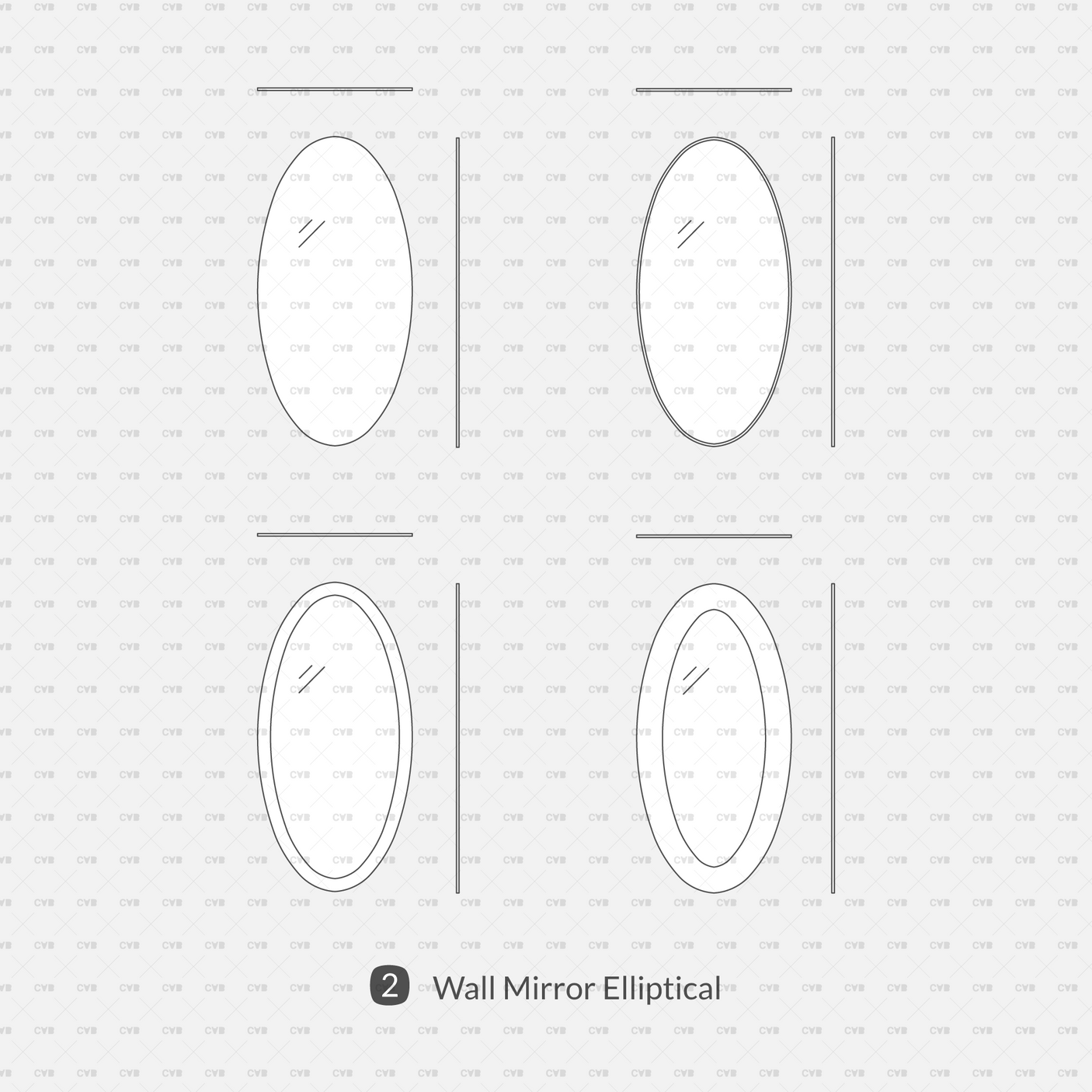 Dynamic CAD Blocks - Wall Mirrors