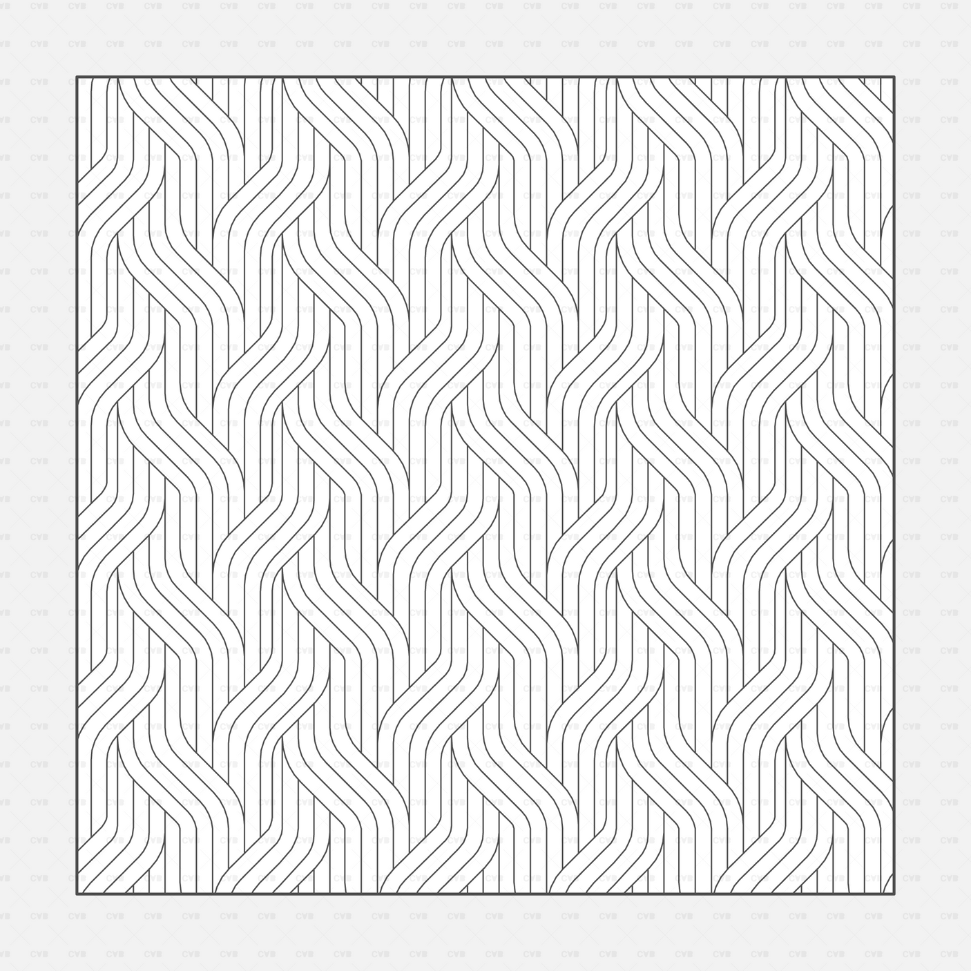 Vector Illustrator Pattern wallpaper CADasbuilt AI SVG – flowing stripe weave of interlocking curved lines, seamless.