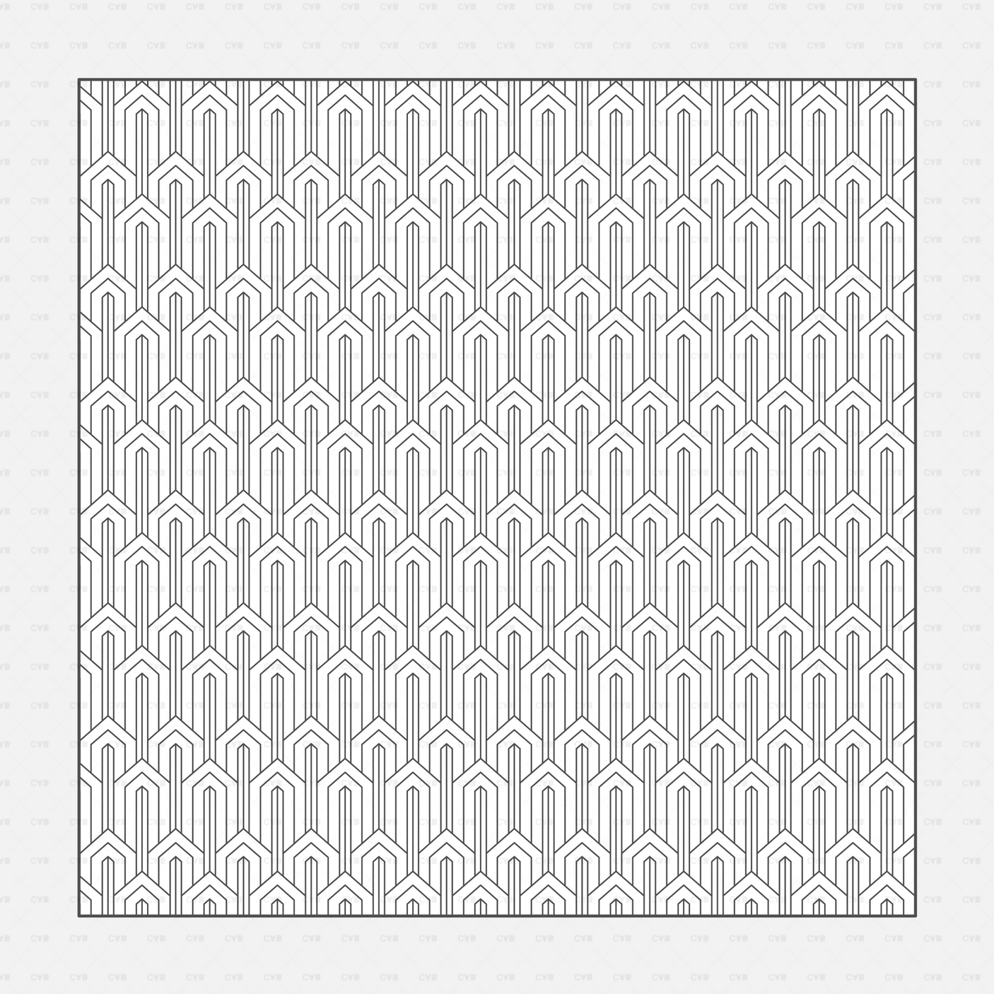 Vector Illustrator Pattern wallpaper CADasbuilt AI SVG – vertical arch lattice, nested arches stacked in a seamless repeat.