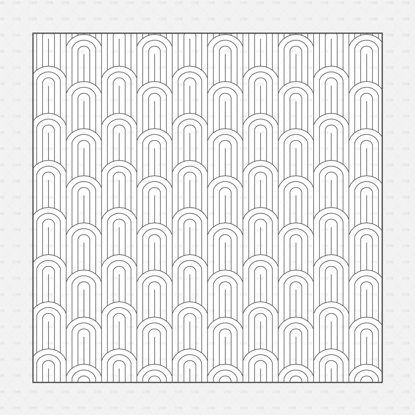 Vector Illustrator Pattern wallpaper CADasbuilt AI SVG – rounded arch repeats, layered arcs in vertical columns.
