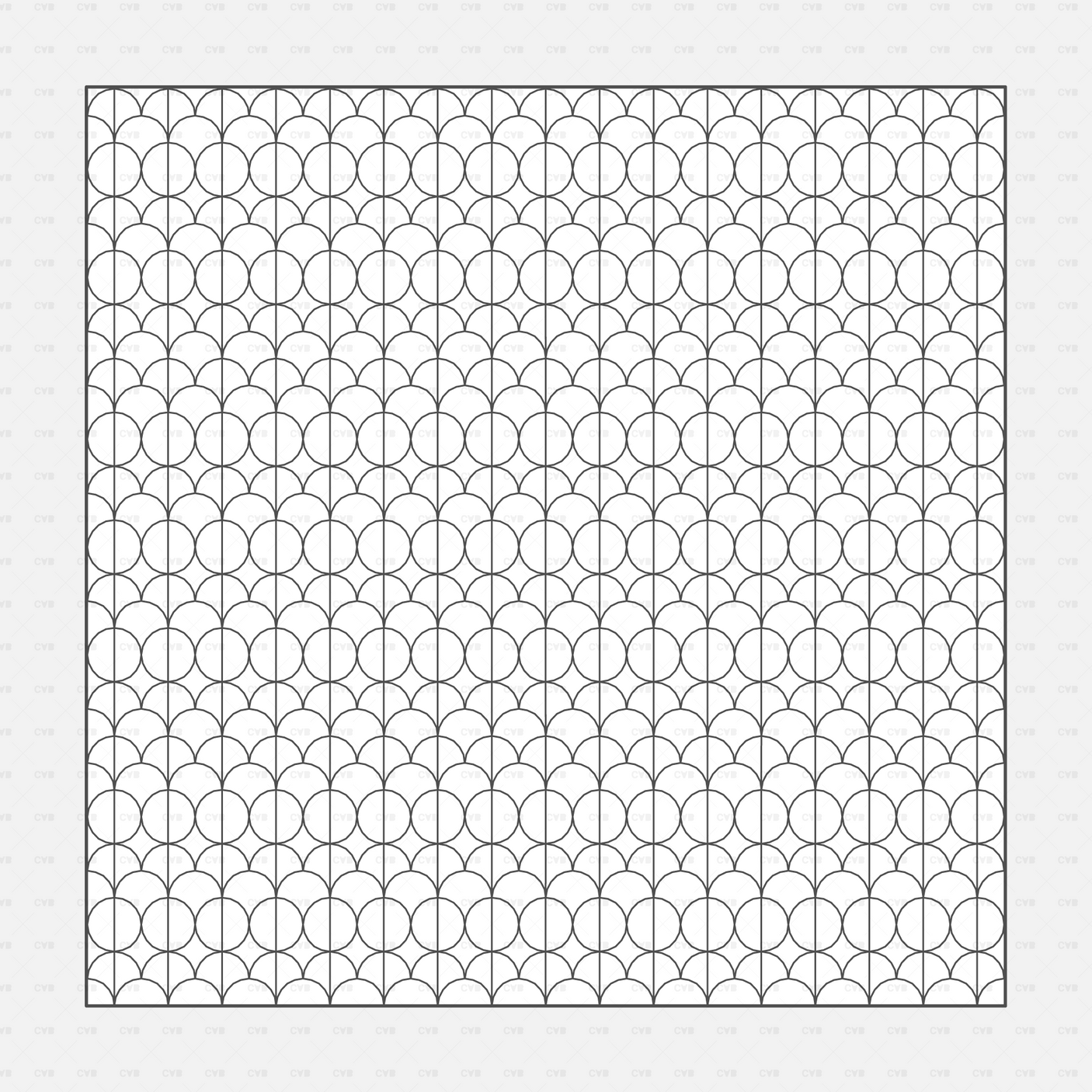 Vector Illustrator Pattern wallpaper CADasbuilt AI SVG – overlapping circle grid, scalloped arcs and circles motif.