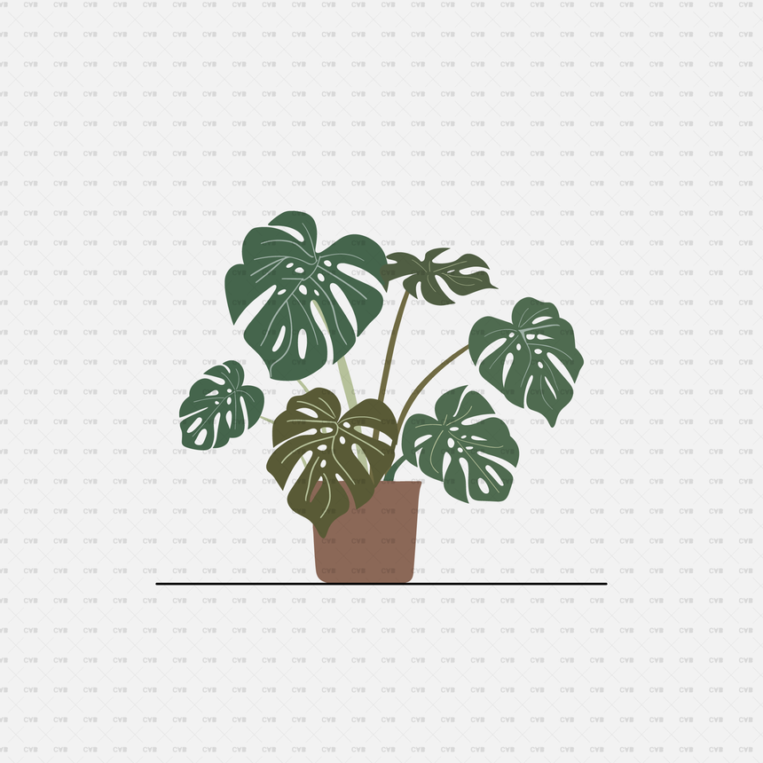 flat vector potted plant