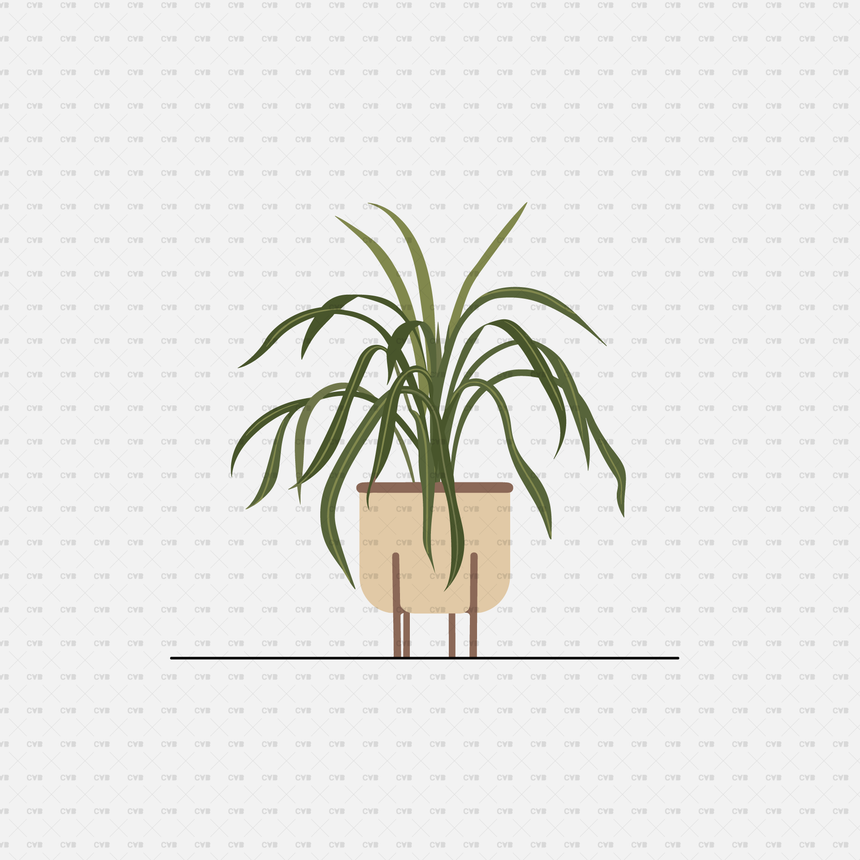 flat vector potted plant