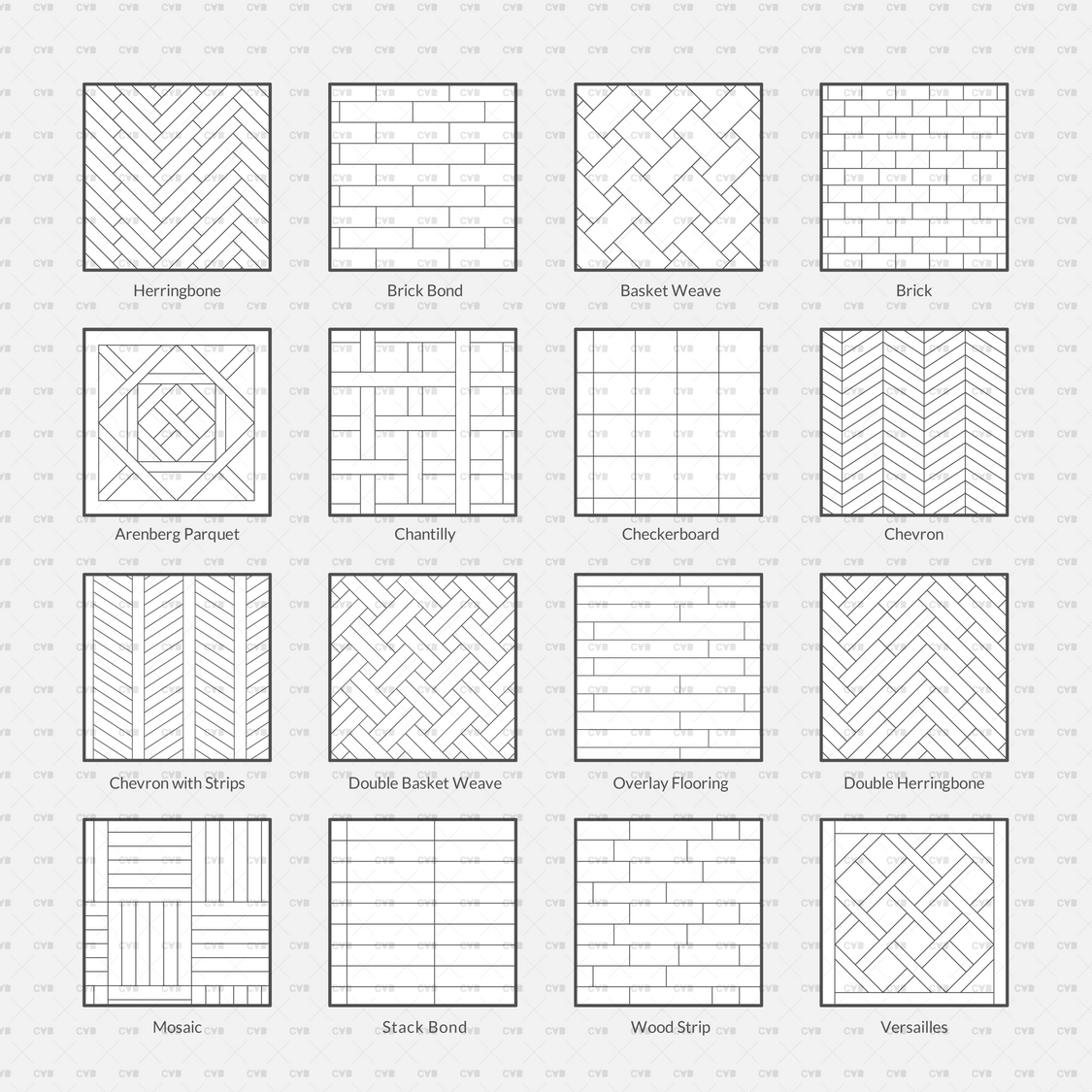 Floor Pattern Chart Download Vector Illustrator Pattern Library - Wood Flooring ...