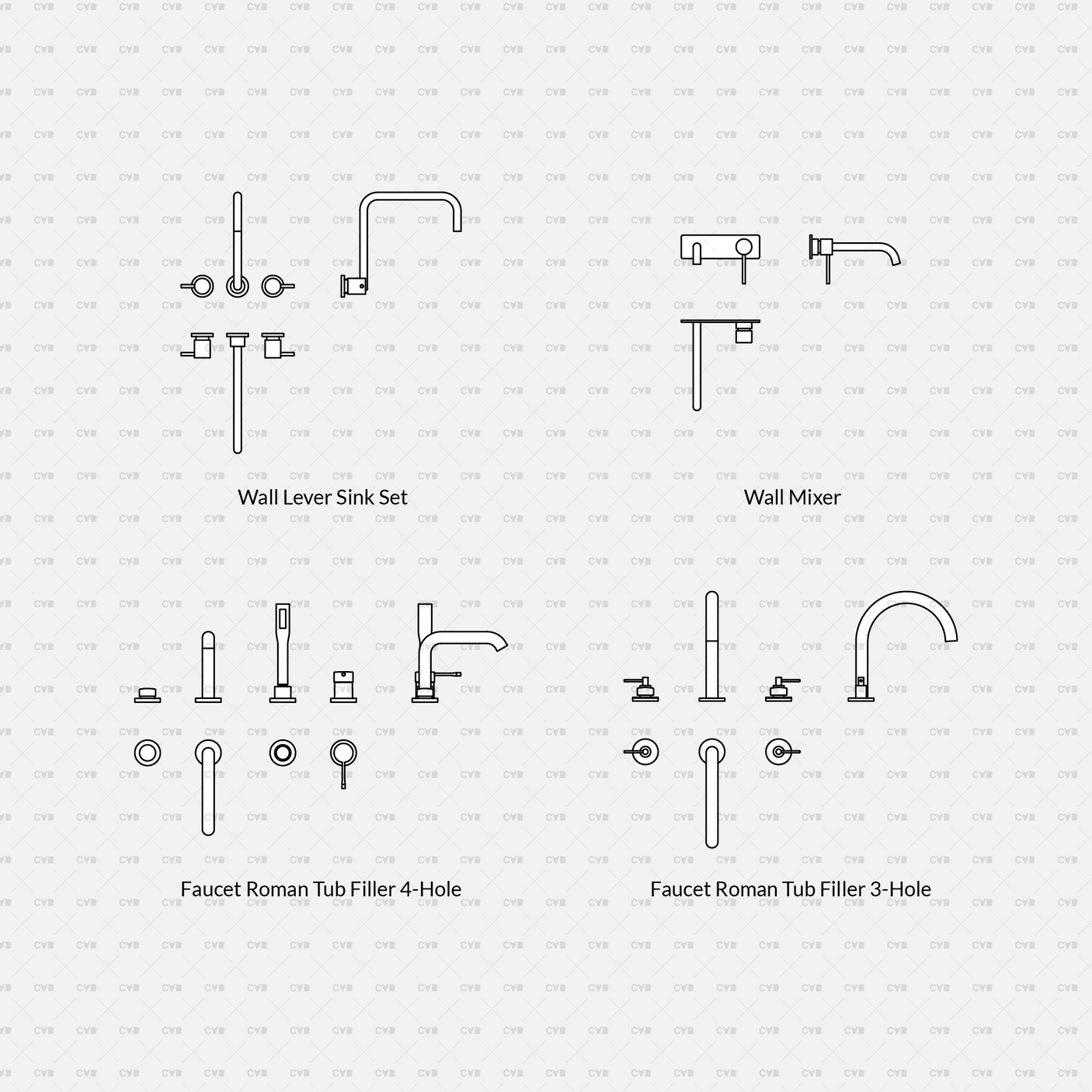 CAD Bath Kits (55 Blocks)