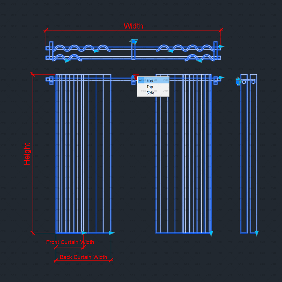 Drapery Pin Cad Download Blinds and Curtains | DYNAMIC CAD BLOCKS | CADasBuilt – cadasbuilt
