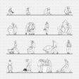 CAD People gardening pack CADasbuilt AI SVG - collection of gardening people CAD poses and activities