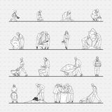 CAD People gardening pack CADasbuilt AI SVG - collection of gardening people CAD poses and activities