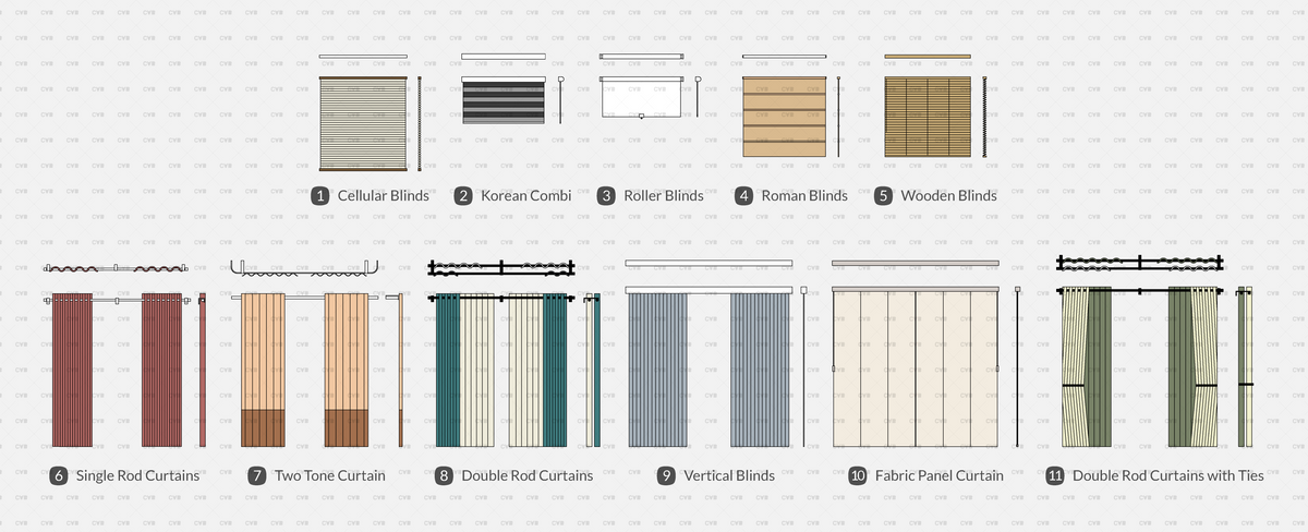 Download Blinds and Curtains | DYNAMIC CAD BLOCKS | CADasBuilt – cadasbuilt