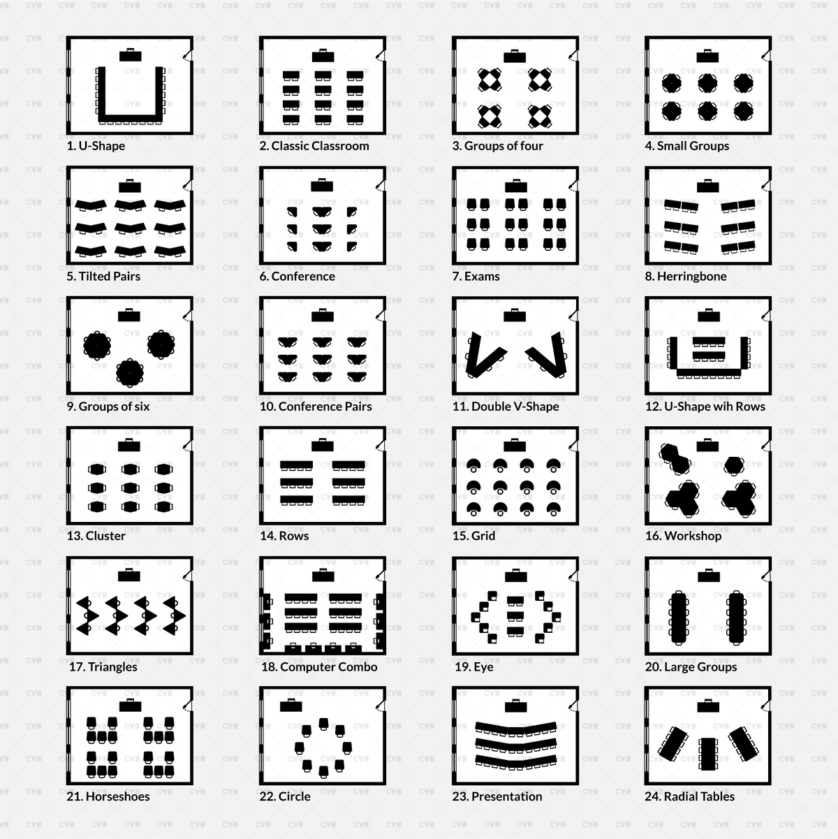 Download CAD Blocks and Vector Classroom Layouts | CADasBuilt – cadasbuilt