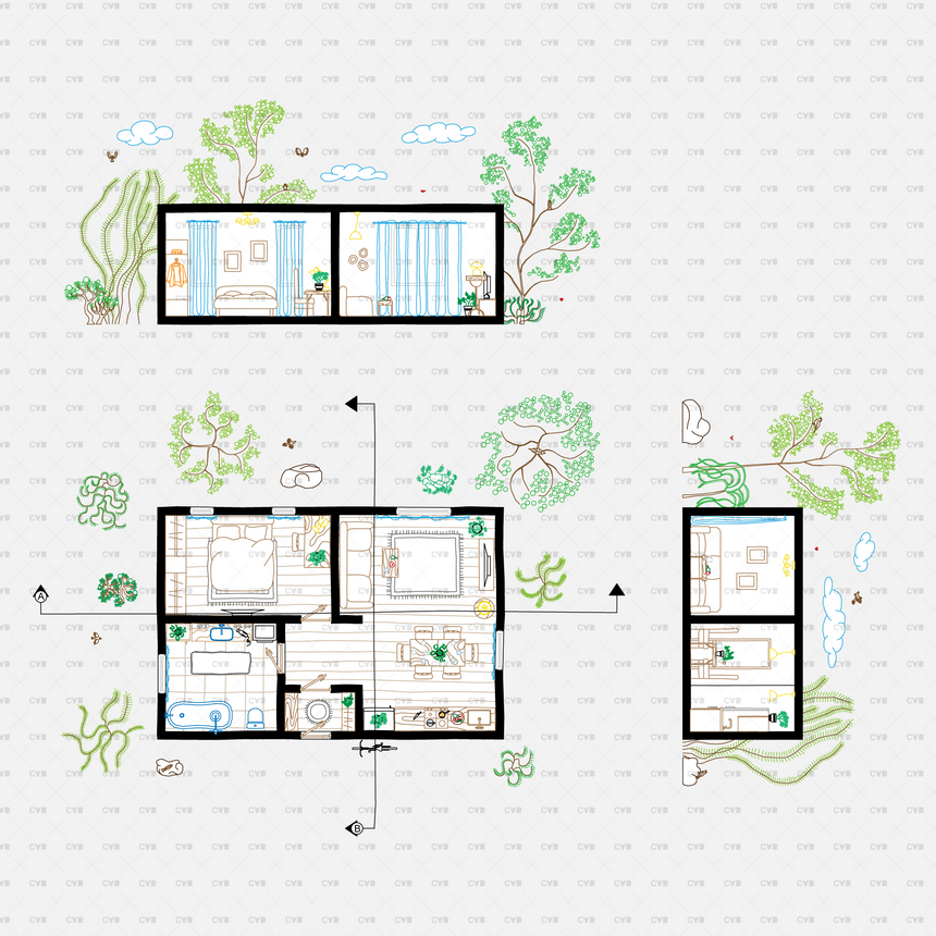 CAD and Vector Junya Ishigami Drawings Template (250 Blocks)