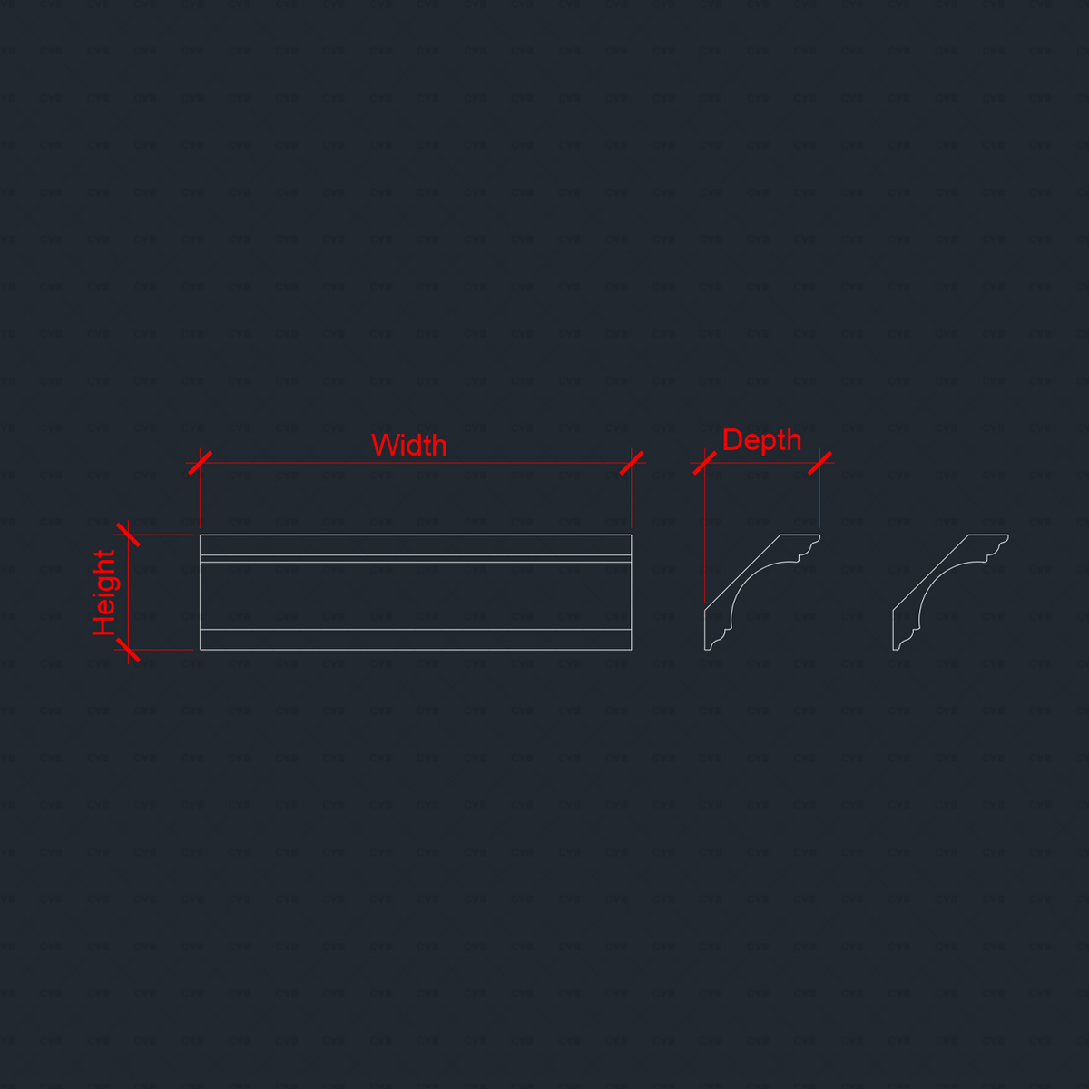 Download CAD Dynamic Blocks and Vector Crown Moldings | CADasBuilt ...