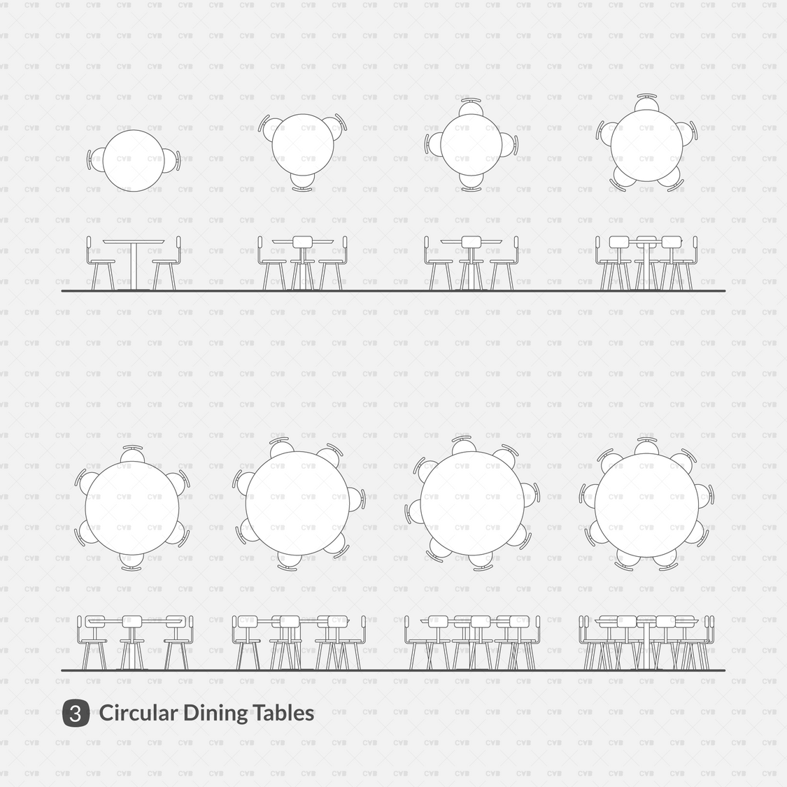 Download DYNAMIC CAD BLOCKS Dining Tables | CADasBuilt – cadasbuilt