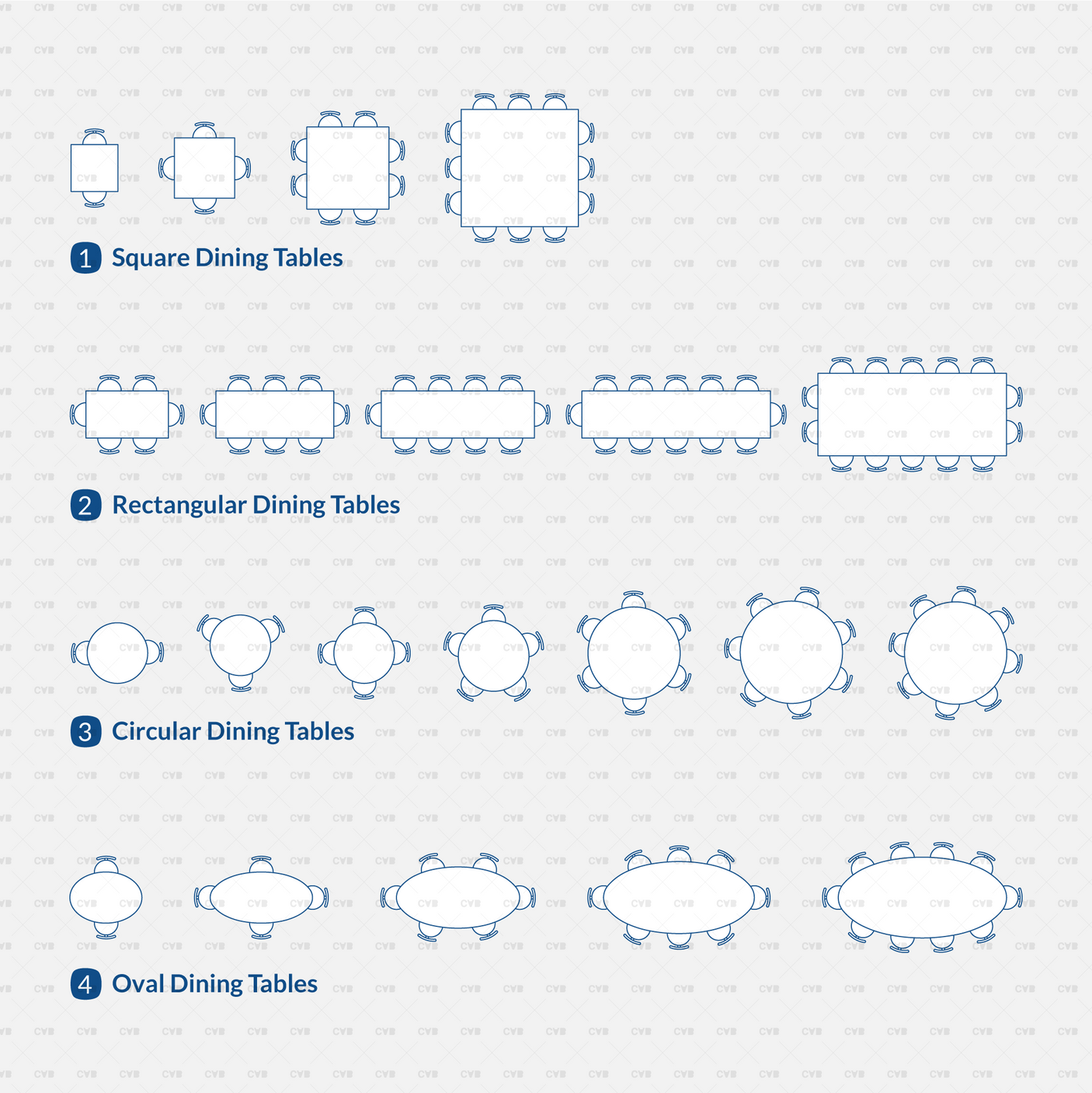 CAD and Vector Dining Tables