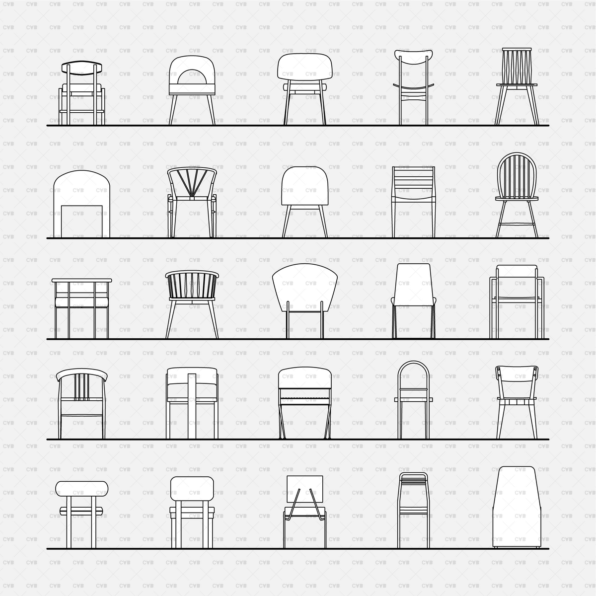 Download CAD Dynamic Blocks and Vector Dining Chairs | CADasBuilt ...