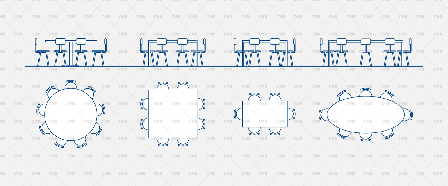 Download DYNAMIC CAD BLOCKS Dining Tables | CADasBuilt – cadasbuilt