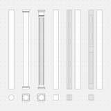 Dynamic CAD Wood Columns CADasbuilt BIM Blocks DWG Classical And Plain Column Elevations With Fluted Round And Square Plans