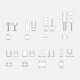 Dynamic CAD Wood Columns CADasbuilt BIM Blocks DWG Post Base Brackets Front Side Plan Views With Various Fastener Patterns