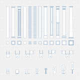 Dynamic CAD Wood Columns CADasbuilt BIM Blocks DWG Blue Line Sheet Showing Column Profiles Bases And Wood Connection Hardware