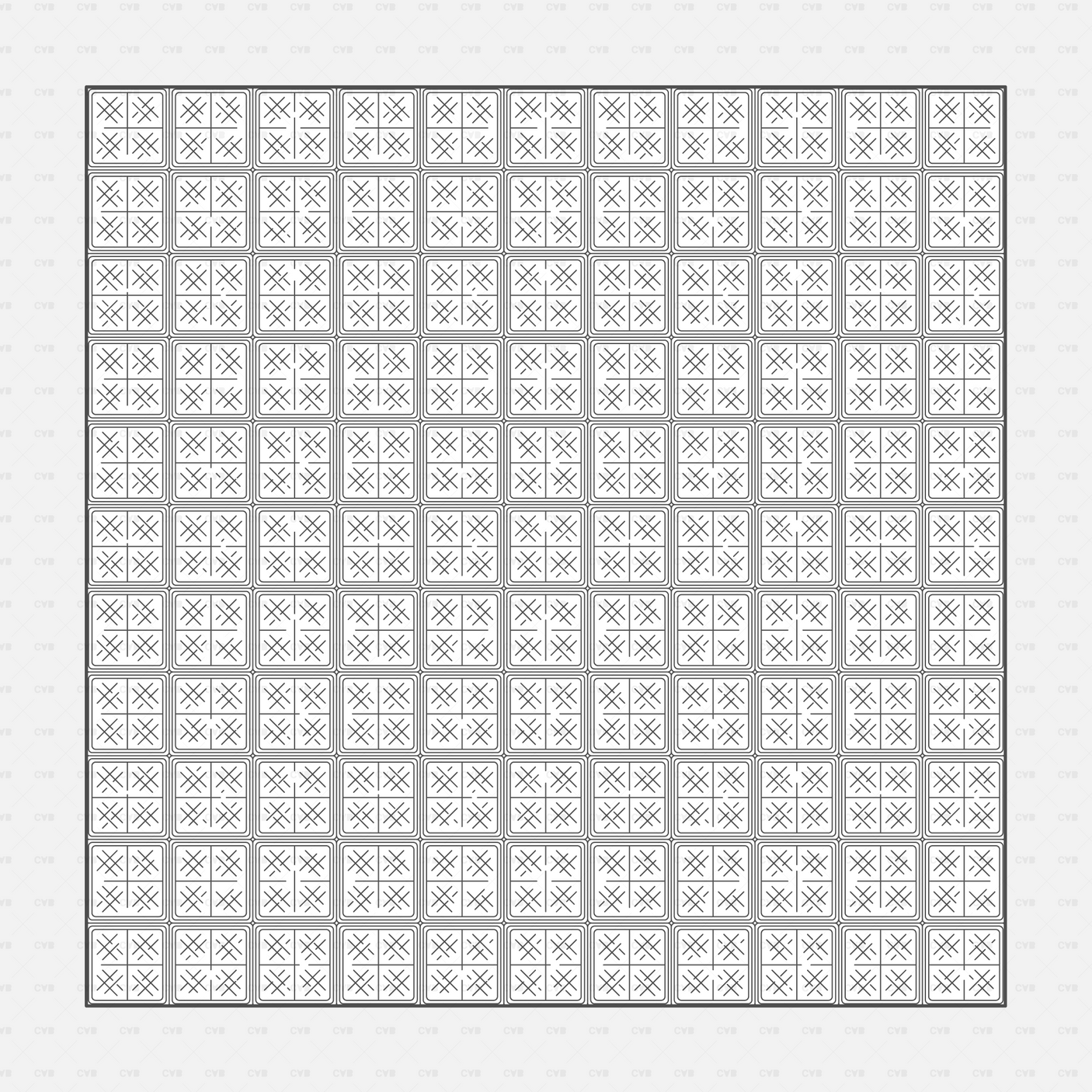 Vector Illustrator Pattern glass blocks CADasbuilt AI SVG — overlapping circle grid, retro glass block screen
