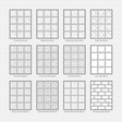 Vector Illustrator Pattern glass blocks CADasbuilt AI SVG – Collection overview sheet showing 12 pattern thumbnails