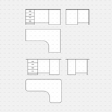 download dynamic cad blocks cadasbuilt individual L-shaped desk