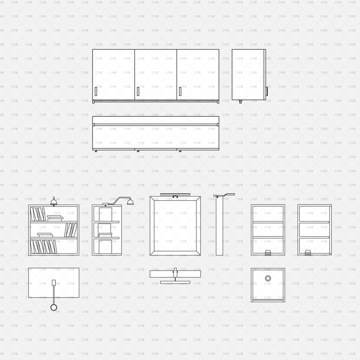 Download 4 Integrated Lighting Fixtures | DYNAMIC CAD BLOCKS ...