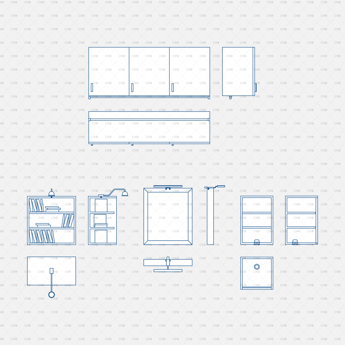 Download 4 Integrated Lighting Fixtures | DYNAMIC CAD BLOCKS ...