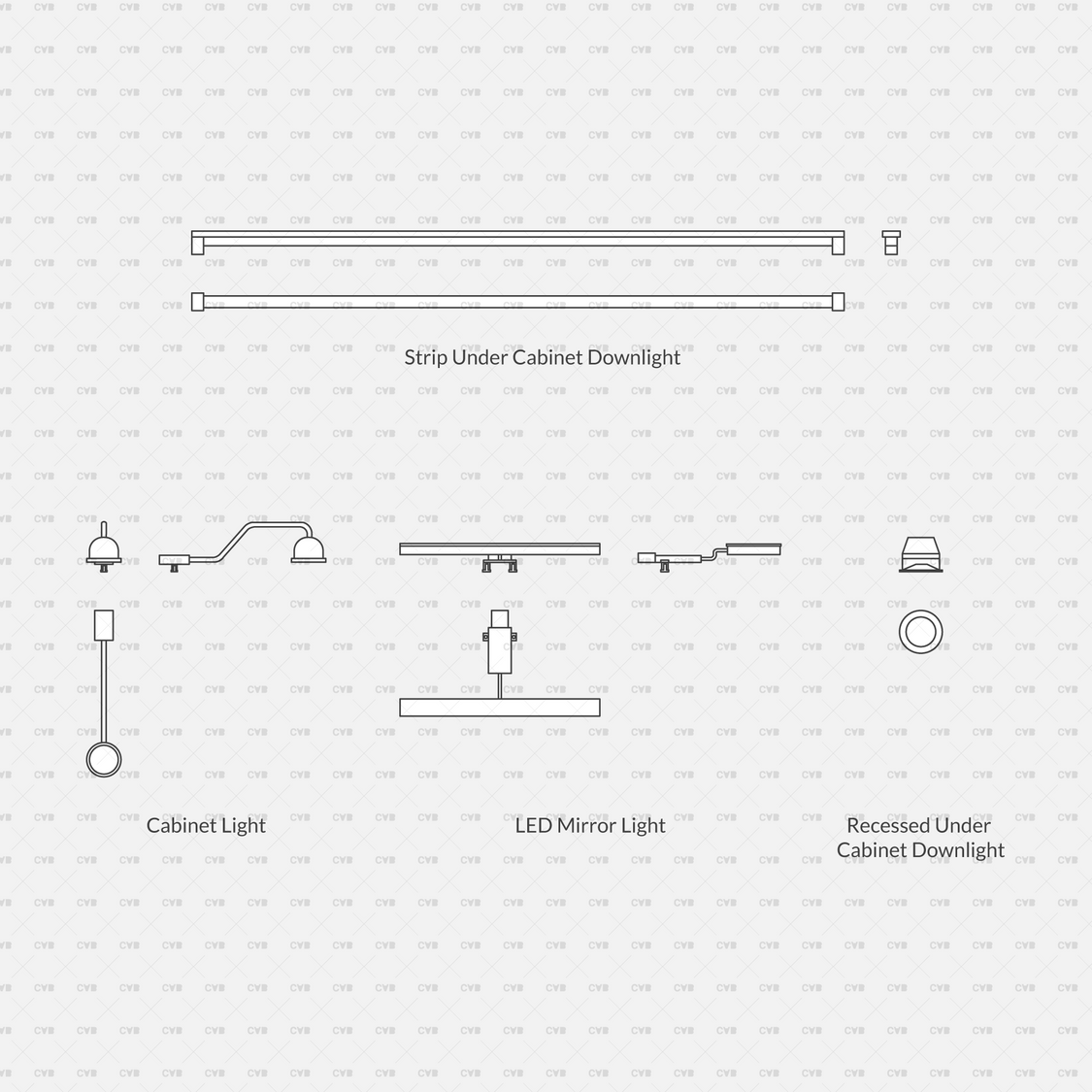 Download 4 Integrated Lighting Fixtures | DYNAMIC CAD BLOCKS ...