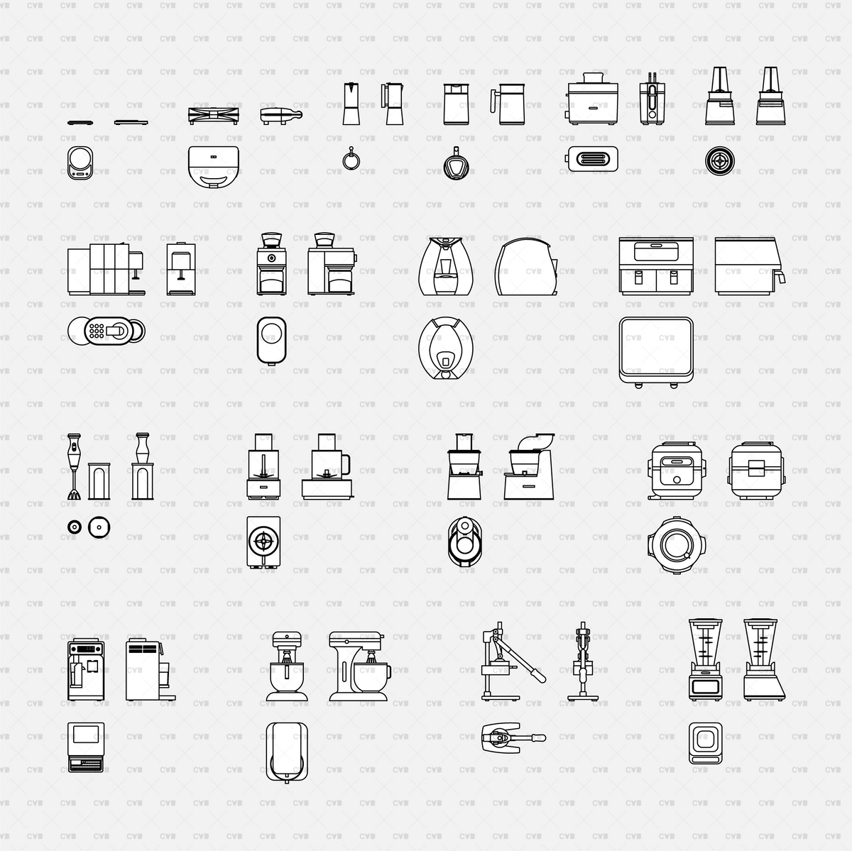 Autocad Kitchen Items DYNAMIC CAD BLOCKS | Kitchen Appliances | CADasBuilt – cadasbuilt
