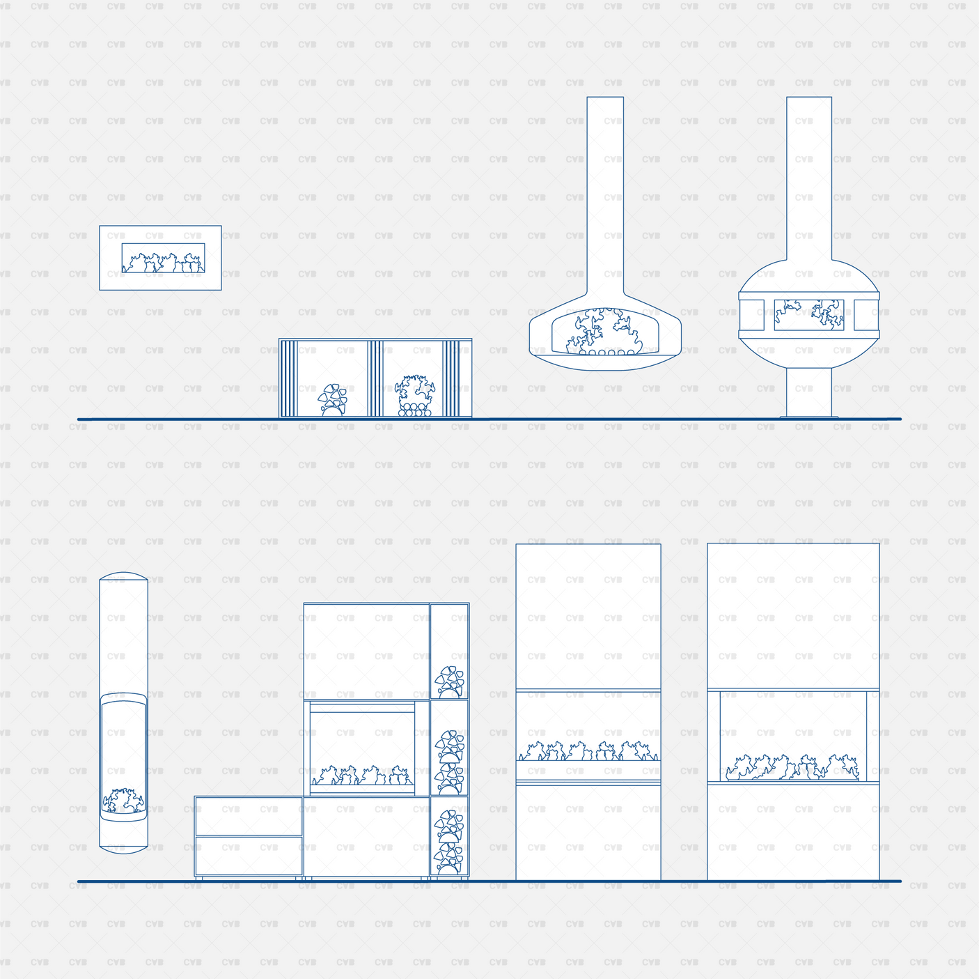 download dynamic cad blocks and vector cadasbuilt modern fireplaces