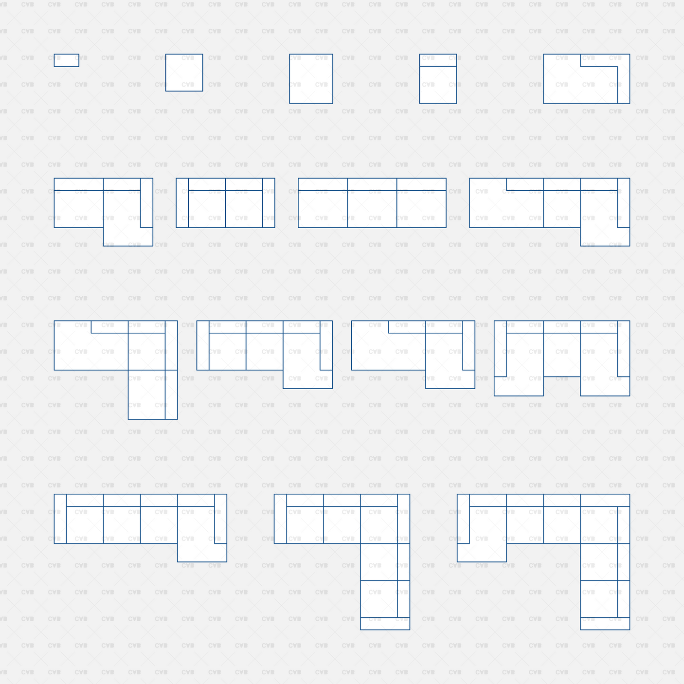 download CAD Dynamic Blocks and Vector Modular Sofa cadasbuilt