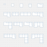 download CAD Dynamic Blocks and Vector Modular Sofa cadasbuilt