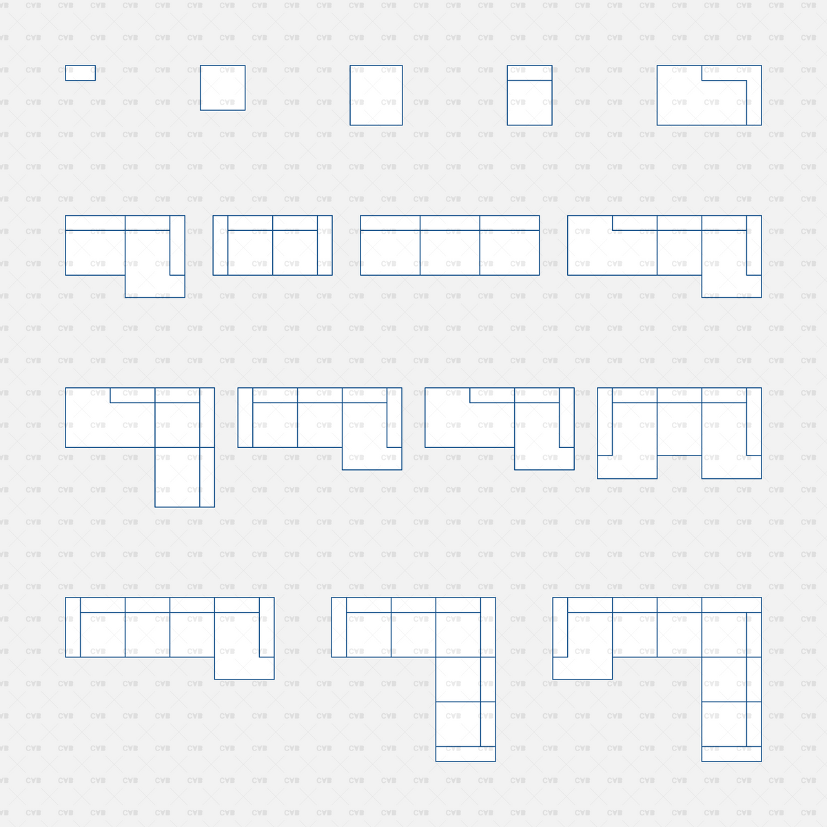 Download CAD Dynamic Blocks and Vector Modular Sofa 02 | CADasBuilt ...