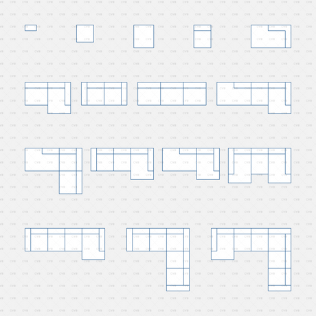 download CAD Dynamic Blocks and Vector Modular Sofa cadasbuilt