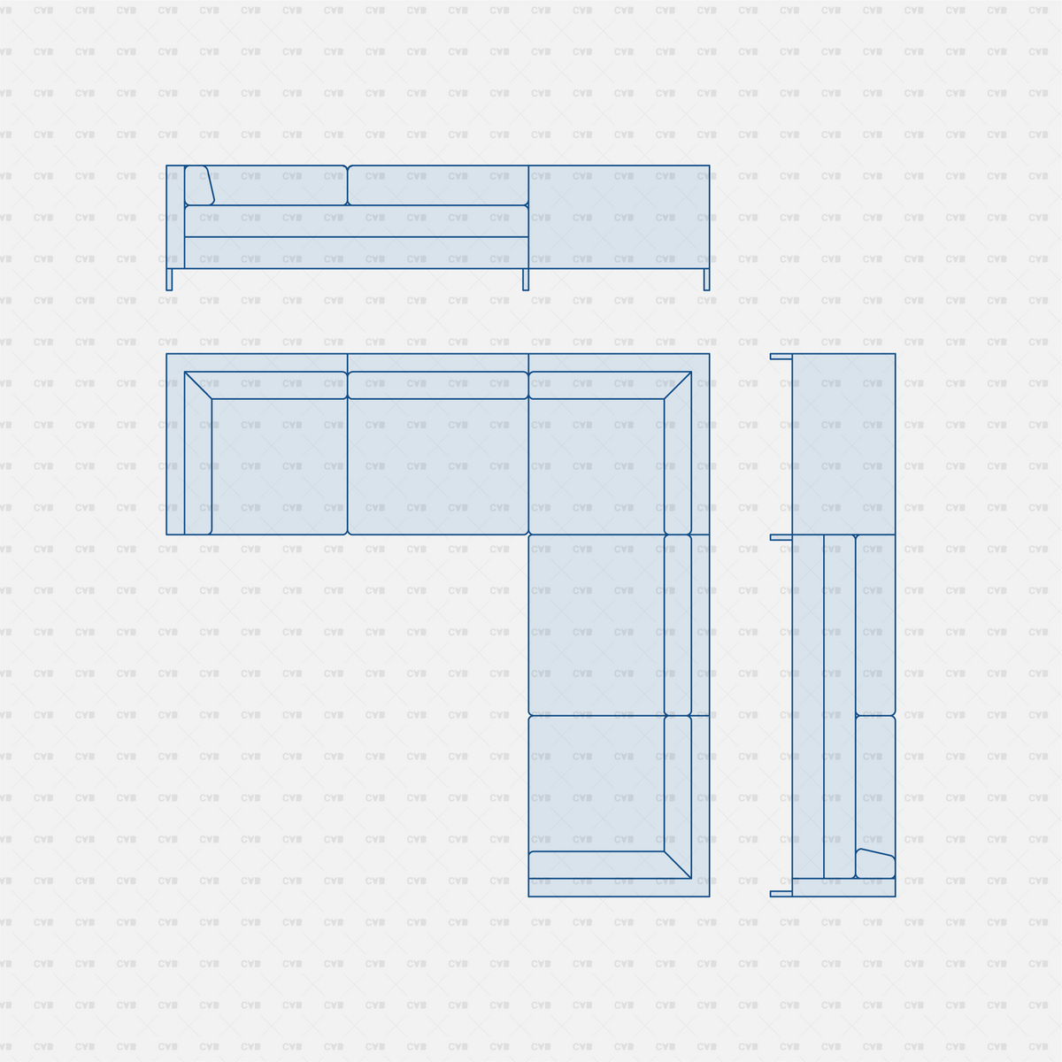 Download CAD Dynamic Blocks and Vector Modular Sofa | CADasBuilt ...