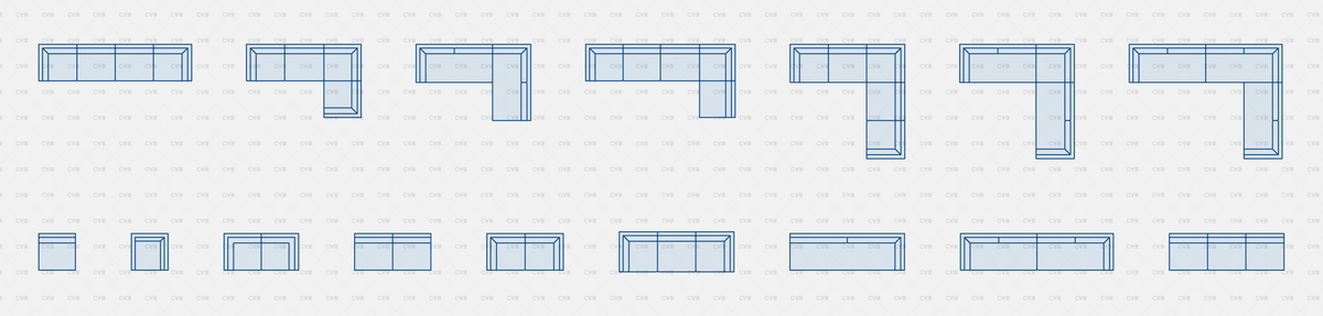 Download CAD Dynamic Blocks and Vector Modular Sofa | CADasBuilt ...