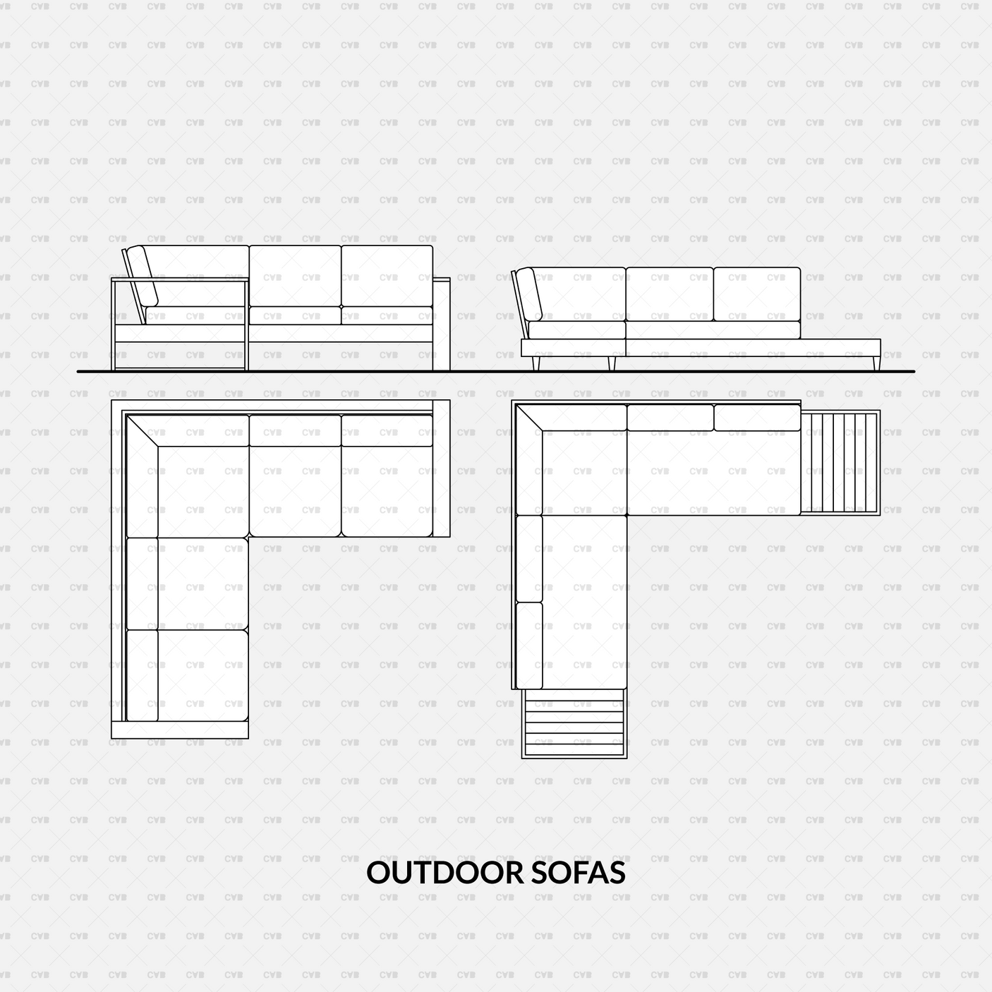 download cad dynamic blocks and vector cadasbuilt outdoor sofa