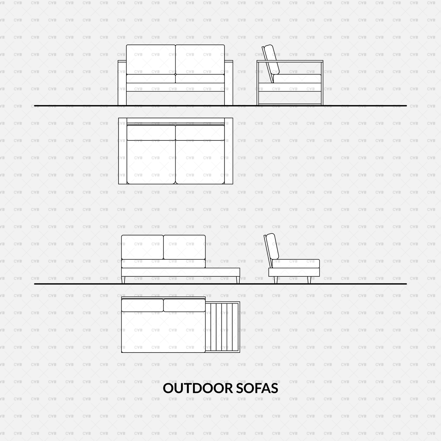 download cad dynamic blocks and vector cadasbuilt outdoor sofa